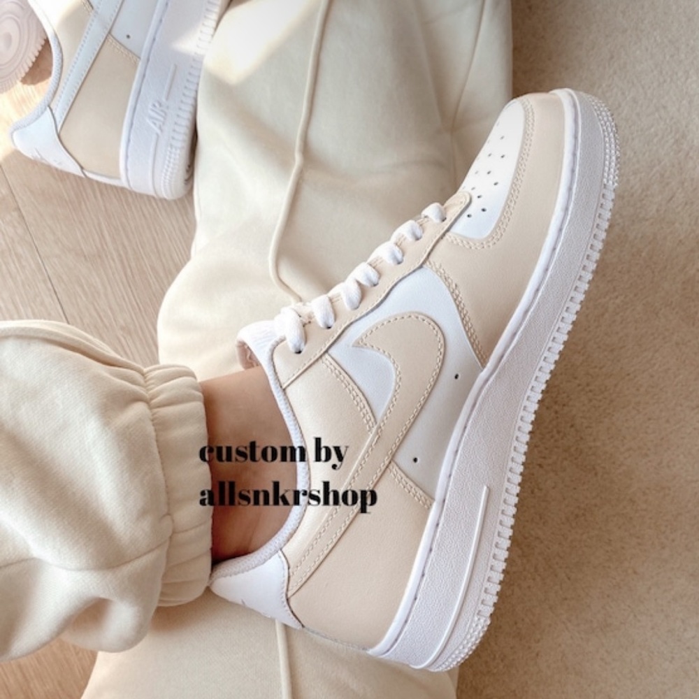Custom nike air force 1 low light biege